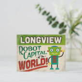 Longview Texas Robot - Funny  Briefkaart (Staand voorkant)