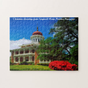Longwood House Natchez Kerstgroeten Legpuzzel