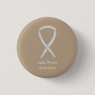 Longziekte bewustzijn Witte Lint Kunstspeldje Ronde Button 3,2 Cm