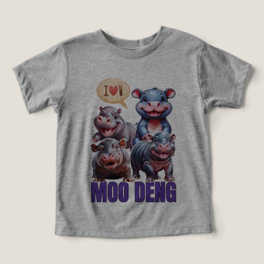 Loo moo Deng Thai drôle célèbre petit bébé hippo (Design Recto)