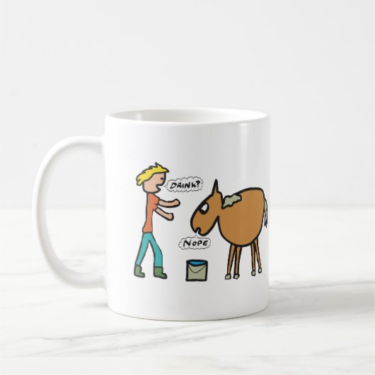 Lood een paard naar water koffiemok (Links)