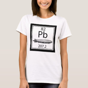 Lood Zeppelin Periodiek Systeem Atoomnummer Led T-shirt