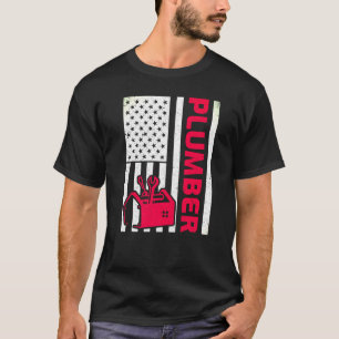 Loodgieter Amerikaanse vlag Loodgieter Patriottisc T-shirt