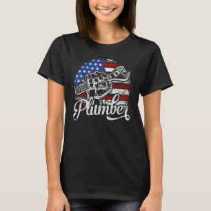 Loodgieter Amerikaanse Vlag Loodgieters Pijptang U T-shirt