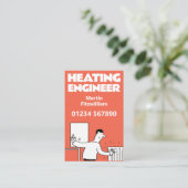 Loodgieter Boiler & Verwarming Engineer Visitekaartje (Staand voorkant)