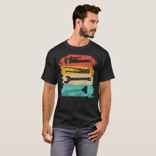 Loodgieter Gereedschap Gereedschap Pijp Wrench Plu T-shirt (Voorkant volledig)