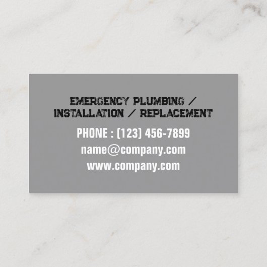 Loodgieter Gereedschap Pijp Handyman Pluming Servi Visitekaartje (Achterkant)