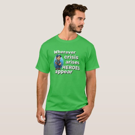  Loodgieter Gift HEROES VERSCHIJNEN T-shirt (Voorkant volledig)
