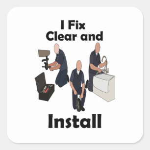 Loodgieter Ik Repareer Installeer Verjaardagsfeest Vierkante Sticker