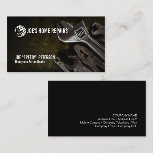 Loodgieter Loodgieter Pijp Moersleutel Visitekaartje (Voorkant / Achterkant)