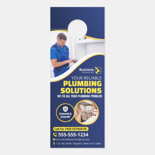 Loodgieter Loodgieter Technicus Aannemer Blauw Gou (Voorkant)