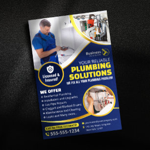 Loodgieter Loodgieters Monteur Contractant Blauw G Flyer