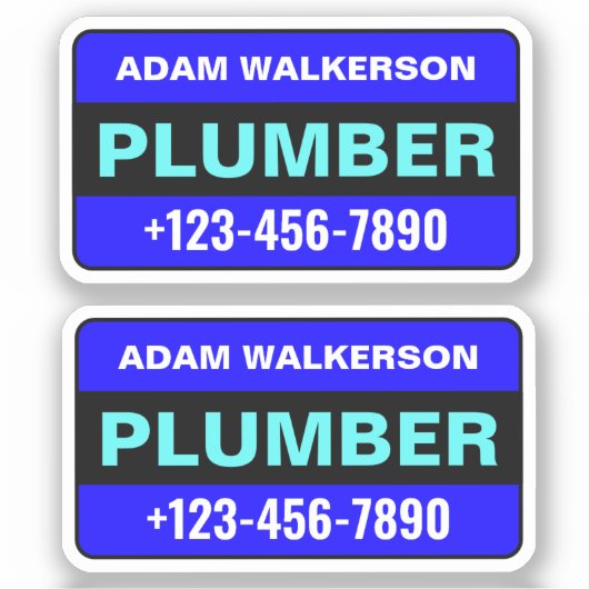 Loodgieter Naam & Telefoonnummer: Professioneel Lo Sticker (Voorkant)