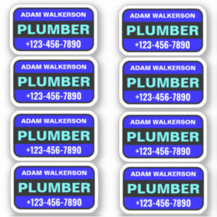 Loodgieter naam & telefoonnummer - professionele d sticker
