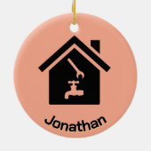 Loodgieter Ontwerp Keramisch Ornament (Achterkant)