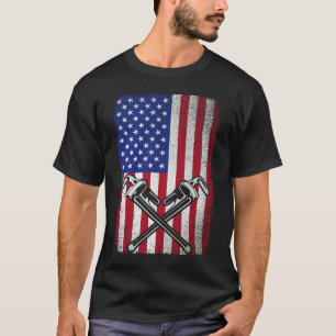 Loodgieter Patriottische Amerikaanse vlag loodgiet T-shirt