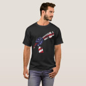 Loodgieter Pijp Moersleutel Amerikaanse vlag Pijp  T-shirt (Voorkant volledig)