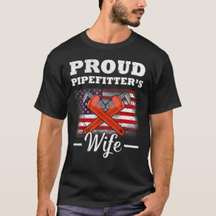 Loodgieter Trotse Pipefitter Vrouw Amerikaanse Vla T-shirt