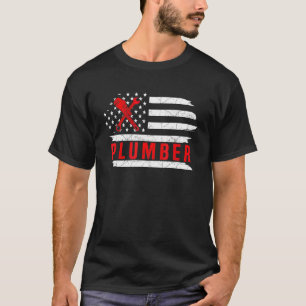 Loodgieter VS Vlag Pijpsleutel Ambachtsman loodgie T-shirt