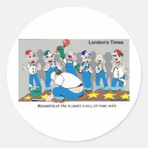 Loodgieters Hall Of Fame Grappige Cadeaus T-shirts Ronde Sticker
