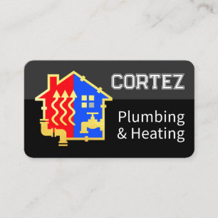 Loodgieters Verwarming Huis Pijp Frame Visitekaartje