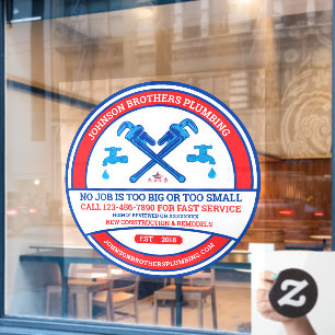 Loodgietersbedrijf aanpassen Groot front Raamsticker
