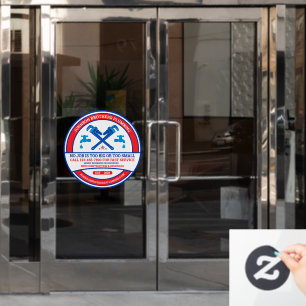 Loodgietersbedrijf voordeur aanpassen raamsticker