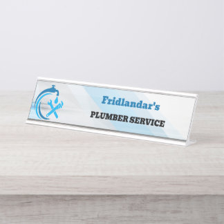 Loodgietersdienst Blue Water Drop Logo Loodgieter Bureau Naambordje