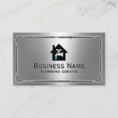 Loodgietersdienst Kraan Logo Metal Loodgieter Visitekaartje (Voorkant)