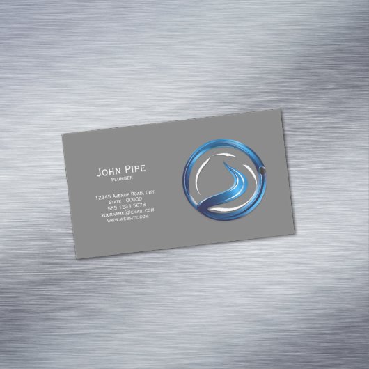 Loodgietersdiensten logo magnetisch visitekaartje (Voorbeeld)