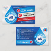 Loodgietersdiensten, loodgieter, loodgietersrepara visitekaartje (Voorkant / Achterkant)