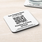 Loodgieterswerk en verwarming QR Code Design Bier Onderzetter (Linkerzijde)