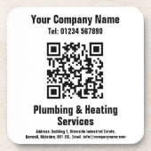 Loodgieterswerk en verwarming QR Code Design Bier Onderzetter (Voorkant)