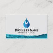 Loodgieterswerktuig Waterdruppel Logo Professionel Visitekaartje (Voorkant)