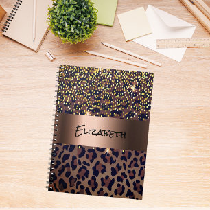 Loodpatroon met bruine gouden brons notitieboek