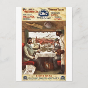 Loodse dinerauto op trein 1894 briefkaart