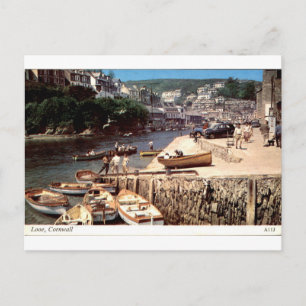 Looe Cornwall Oude Havenboten Gezicht Briefkaart