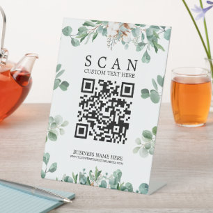 Loof QR-code scan tafel bovenste sokkel bord Reclamebord Met Voetstuk