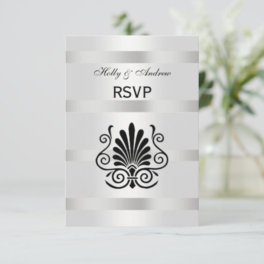 look Art Deco Plume Blk Whv RSVP (Staand voorkant)