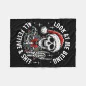 Look At Me Being All Festive And , Funny Skeleton  Fleece Deken (Voorkant (Horizontaal))