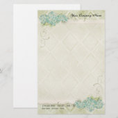  look bloemenblauwe hortensia bloemen wervelen briefpapier (Voorkant / Achterkant)