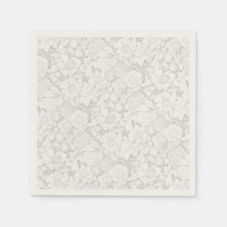 look bruiloft Bloemen Witte kant Servet