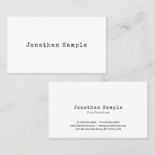  look Design Minimalist Plain Retro Trendy Visitekaartje (Voorkant / Achterkant)