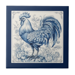  look Franse Toile Rooster Tegeltje
