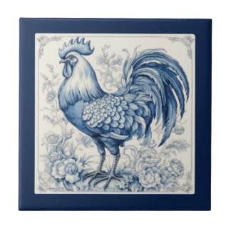  look Franse Toile Rooster Tegeltje