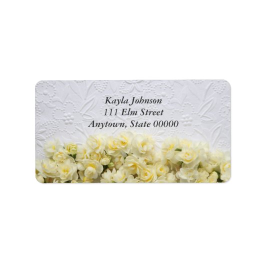 look gaufré blanc avec narcisse étiquette de adres (Devant)