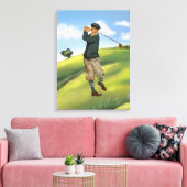 look Golfer Golf verpakt canvas print (Insitu (Woonkamer))