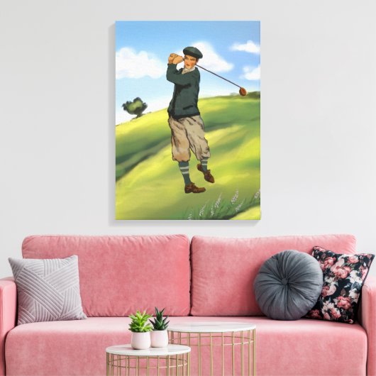 look Golfer Golf verpakt canvas print (Insitu (Woonkamer))
