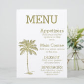  look kokosnoot palmboom strand bruiloft menu (Staand voorkant)