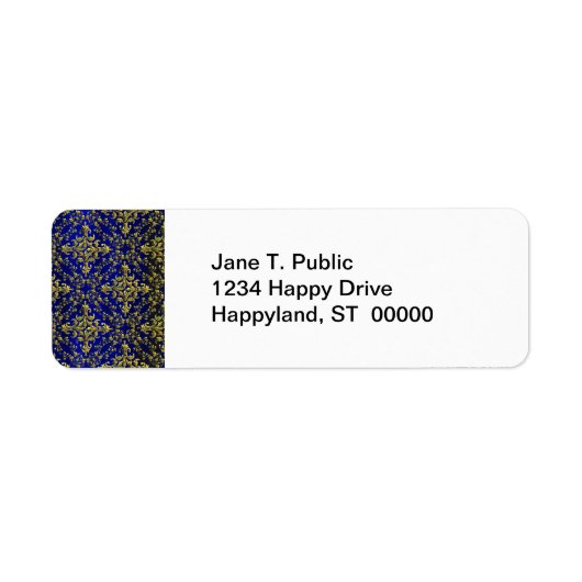  look Royal Blue & Gold Damask #2 Etiket (Voorkant)